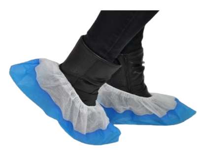 Image de SURCHAUSSURE BLANCHE SEMELLE ANTIDERAPANTE BLEUE LOT 300