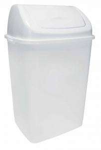 Image de ROS POUBELLE COUVERCLE BASCULANT 10L PLASTIQUE BLANC