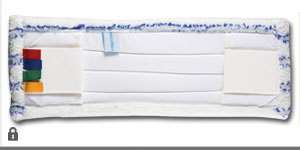 Image de FRANGE MICROFIBRE MIXTE BLANCHE RAYEE BLEUE 40X13CM