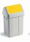 Image de DME POUBELLE PLASTIQUE FLIP FLAP 50 L COUVERCLE JAUNE