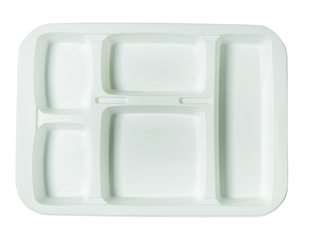 Image de ISAP PLATEAU REPAS 5 COMPARTIMENTS BLANC CARTON 200