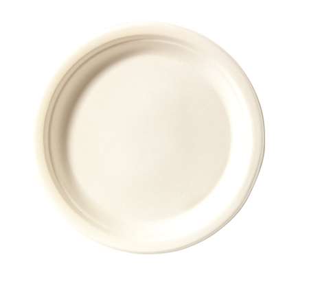 Image de ISAP ASSIETTES FIBRE DE CANNE BLANC DIAM 23 CARTON 800