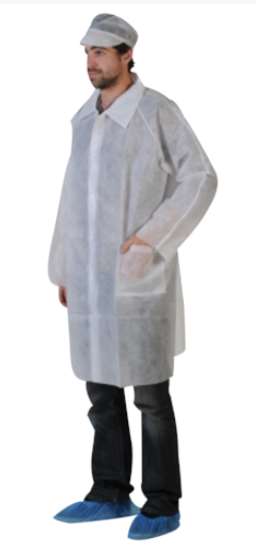 Image de BLOUSE PLP BLANCHE A PRESSIONS 30 GR TAILLE XL CARTON 50