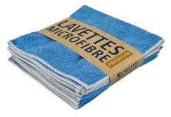 Image de LAVETTES MICROFIBRE TRICOT LASER PRO BLEU LOT 5