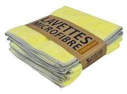 Image de LAVETTES MICROFIBRE TRICOT LASER PRO JAUNE LOT 5