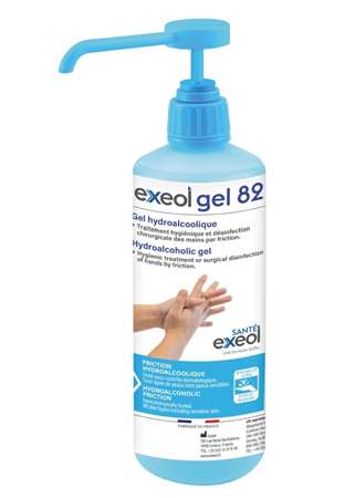 EXEOL GEL82 HYDROALCOOLIQUE FLACON 500ML