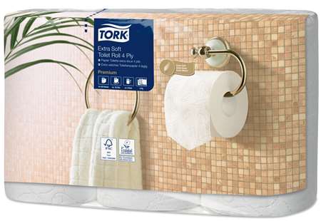 Image de TORK PAPIER TOILETTE ROULEAU TRADITIONNEL 4 PLIS 42RLX