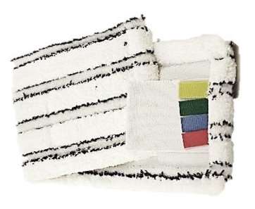 Image de FRANGE MICROFIBRE POCHES ET LANGUETTES 40 X 14 BLEU/BLAN