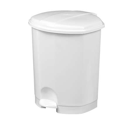 Image de ROS POUBELLE PRIMA PLASTIQUE BLANC A PEDALE 11L