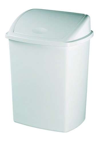 Image de ROS POUBELLE COUVERCLE BASCULANT PLASTIQUE BLANC 35L