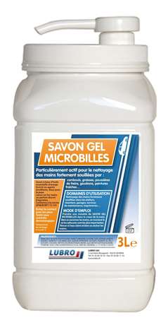 Image de LUBRO ORANGE SAVON GEL MICROBILLES SANS SOLVANT 3 L + POMPE