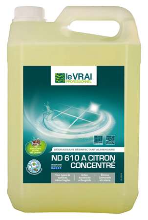 Image de VRAI PRO DEGRAIS DESINF CUISINE ND610 A CITRON CONCENTRE 5L